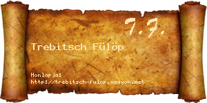 Trebitsch Fülöp névjegykártya